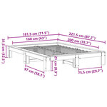 vidaXL Cadre de lit sans matelas blanc 160x200 cm bois de pin massif