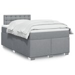 vidaXL Sommier à lattes de lit et matelas gris clair 120x190 cm tissu