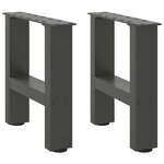 vidaXL Pieds de table basse Anthracite 2 pièces 30 x (30-31) cm Acier