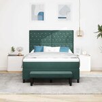 vidaXL Lit à ressorts avec matelas Vert foncé 160 x 200 cm Velours