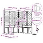 vidaXL Cache-pot de jardin Gris 120 x 120 x 142 cm Acier
