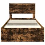 vidaXL Cadre de lit Chêne fumé 100 x 200 cm Bois d'ingénierie
