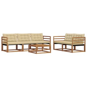 vidaXL Ensemble de canapés d'extérieur 6 pc Naturel et Beige