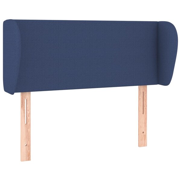 vidaXL Tête de lit avec oreilles Bleu 103x23x78/88 cm Tissu