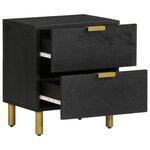 vidaXL Tables de chevet 2 Pièces noir 40x33x46 cm bois de manguier solide