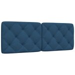 vidaXL Coussin de tête de lit bleu 120 cm tissu