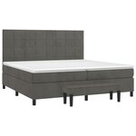 vidaXL Sommier à lattes de lit et matelas Gris foncé 200x200cm Velours