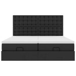 vidaXL Lit ottoman avec matelas & LED Noir 160x200cm similicuir