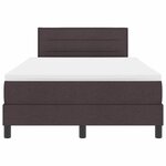 vidaXL Lit boxspring avec matelas Marron foncé 120 x 190 cm tissu