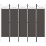 vidaXL Cloison de séparation 5 panneaux Anthracite 200x180 cm
