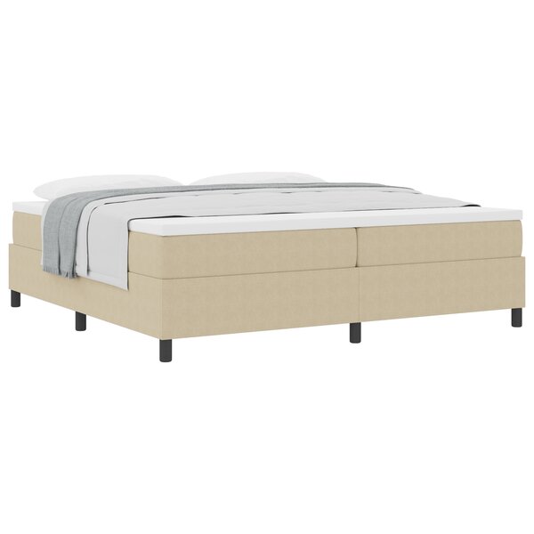 vidaXL Lit à Ressorts avec Matelas Vert Clair Gris 200x200 cm Tissu en Velours Côtelé