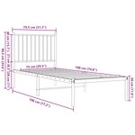 vidaXL Cadre de lit métal sans matelas avec tête de lit blanc 75x190cm
