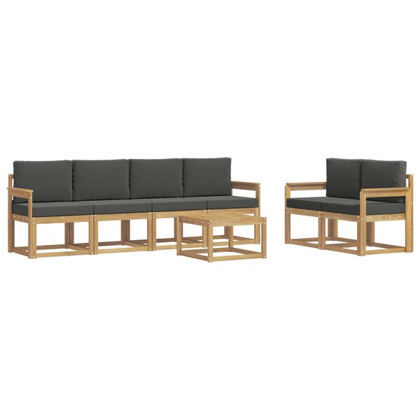 vidaXL Ensemble de canapés d'extérieur 7 Pièces Blanc et anthracite