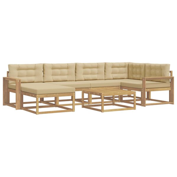 vidaXL Ensemble de canapés d'extérieur 7 pc Blanc et Beige