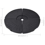 vidaXL Socle de parasol en forme d'éventail 4 Pièces Noir