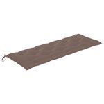 vidaXL Banc Batavia avec coussin taupe 150 cm Bois de teck massif