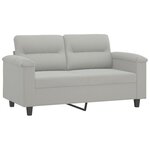 vidaXL Canapé 2 places avec oreillers gris clair 120 cm