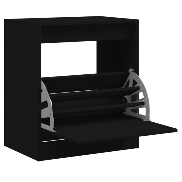 vidaXL Armoire à chaussures noir 60x42x69 cm bois d'ingénierie