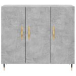 vidaXL Buffet gris béton 90x34x80 cm bois d'ingénierie