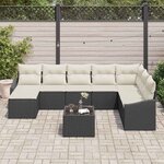 vidaXL Ensemble de canapé de jardin 8 Pièces Marron et Crème polyrotin