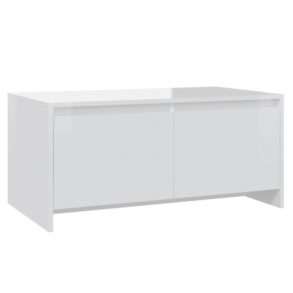 vidaXL Table basse blanc brillant 90x50x41 5 cm bois d'ingénierie