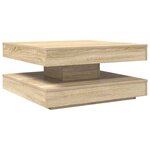 vidaXL Table basse rotative à 360 degrés chêne sonoma 70x70x34 5 cm