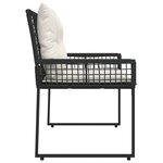 vidaXL Banc extérieur Noir et blanc crème 118 x 55 x 82 cm