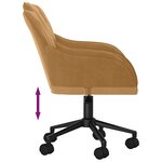 vidaXL Chaise pivotante de bureau Marron Velours