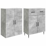 vidaXL Ensemble de Meubles 2 Pièces Gris béton 66 x 34 5 x 89 5 cm