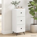 vidaXL Armoire à tiroirs Blanc 33 x 34 5 x 90 cm Bois d'ingénierie