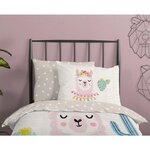 Good morning housse de couette enfant llama 140x200/220 cm multicolore