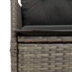 vidaXL Ensemble à manger de jardin et coussins 7 Pièces gris rotin