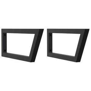 vidaXL Supports d'étagères pour lavabo 2 Pièces noir trapèze acier