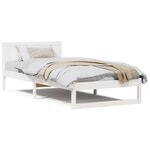 vidaXL Cadre de lit Blanc Bois de pin Taille simple Solide