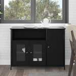 vidaXL Buffet Chêne noir 100 x 35 x 75 cm Bois d'ingénierie