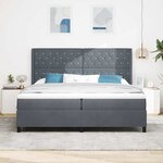 vidaXL Lit à Ressorts avec Matelas LED Gris foncé 200 x 200 cm Velours
