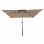vidaXL Parasol de jardin Taupe et Noir 295 x 295 x 245 cm