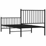 vidaXL Cadre de lit métal sans matelas avec pied de lit noir 90x190 cm