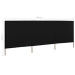 vidaXL Paravent 3 panneaux Tissu 400 x 160 cm Noir