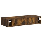 vidaXL Table d'appoint murale Chêne fumé 87 5 x 34 5 x 17 cm