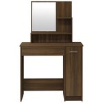 vidaXL Coiffeuse avec miroir Chêne marron 86 5x35x136 cm