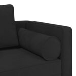 vidaXL Chaise longue avec coussins noir velours