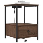 vidaXL Cabinet de chevet avec tiroir 2 Pièces Chêne brun 42 x 41 x 56 cm