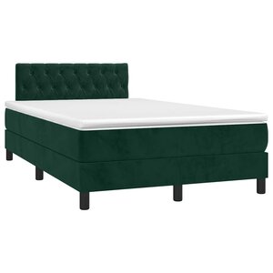 vidaXL Sommier à lattes de lit avec matelas LED Vert foncé 120x200 cm