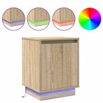vidaXL Tables de chevet avec lumières LED 2 Pièces Chêne Sonoma 39x34 5x50 cm
