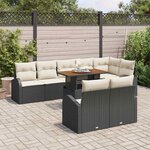 vidaXL Ensemble de canapé de jardin 9 Pièces Noir Poly rotin