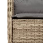 vidaXL Ensemble à manger de jardin et coussins 7 Pièces beige poly rotin