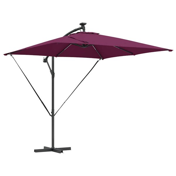 vidaXL Parasol Bordeaux 249 x 249 x 250 cm Polyester et Aluminium