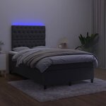 vidaXL Sommier à lattes de lit et matelas LED noir 120x190 cm velours