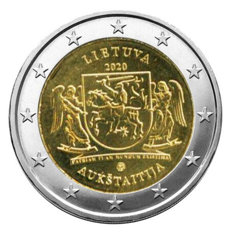 Monnaie 2 euros commémorative lituanie 2020 - aukstaitija